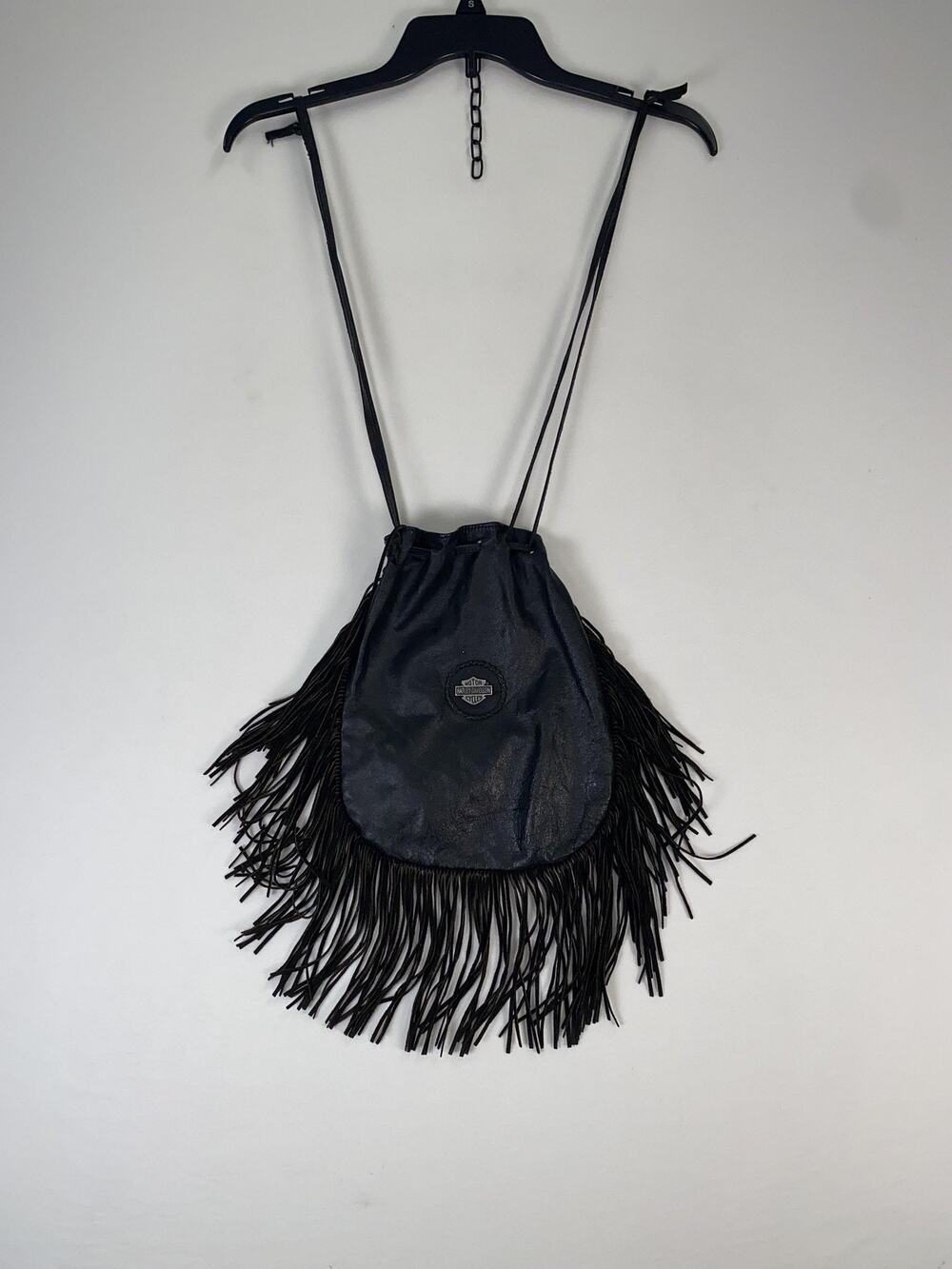 Harley-Davidson Black Leather Fringe Shoulder Bag